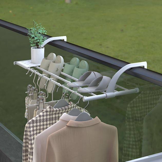Invisible Folding Balcony Clothes Drying Rack